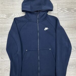 Nike Blue Hooded Zip-Up Jacket with Logo